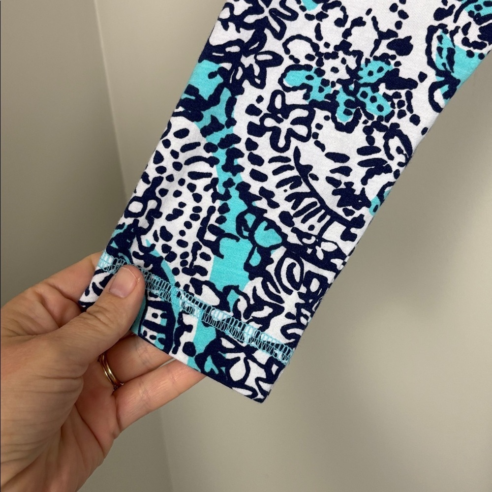 Lilly Pulitzer Blue and Black Patterned Long Sleeve Dress - S - Picture 5 of 8